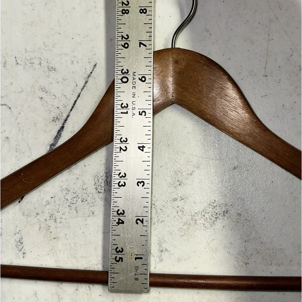Vintage Set Of 2 Wooden Hangers Clothing‎ Suit Dress Clothes